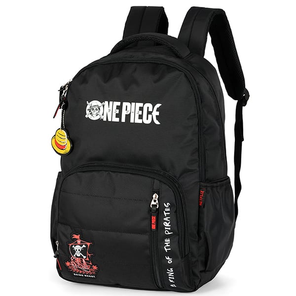 Mochila escolar em poliéster One Piece, Preta, MS49803OP0600U, Luxcel - PT 1 UN