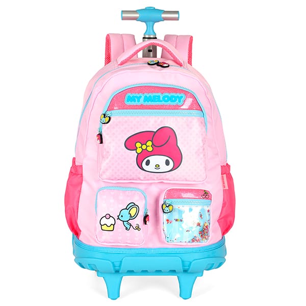 Mochila escolar com rodas, Amigos da Hello Kitty, My Melody, Rosa, MC49694SR0300U, Luxcel - PT 1 UN Mochila escolar com rodas, Amigos da Hello Kitty, My Melody, Rosa, MC49694SR0300U, Luxcel - PT 1 UN