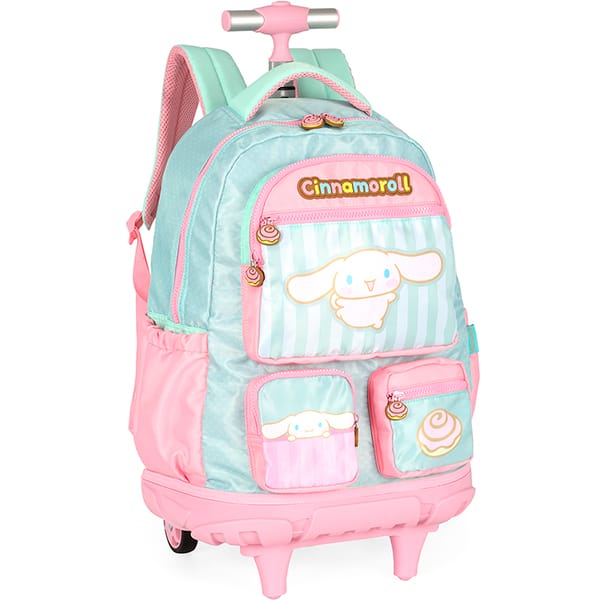 Mochila escolar com rodas, Amigos da Hello Kitty, Cinnamoroll, Verde, MC49694SR0100U, Luxcel - PT 1 UN Mochila escolar com rodas, Amigos da Hello Kitty, Cinnamoroll, Verde, MC49694SR0100U, Luxcel - PT 1 UN