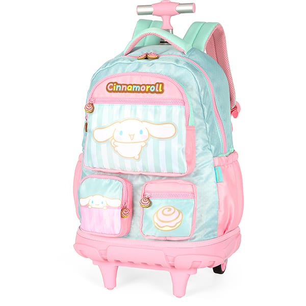 Mochila escolar com rodas, Amigos da Hello Kitty, Cinnamoroll, Verde, MC49694SR0100U, Luxcel - PT 1 UN Mochila escolar com rodas, Amigos da Hello Kitty, Cinnamoroll, Verde, MC49694SR0100U, Luxcel - PT 1 UN