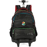 Mochila escolar em poliéster com rodas Harry Potter, Hogwarts, Preta, MC49762HP0, Luxcel - PT 1 UN