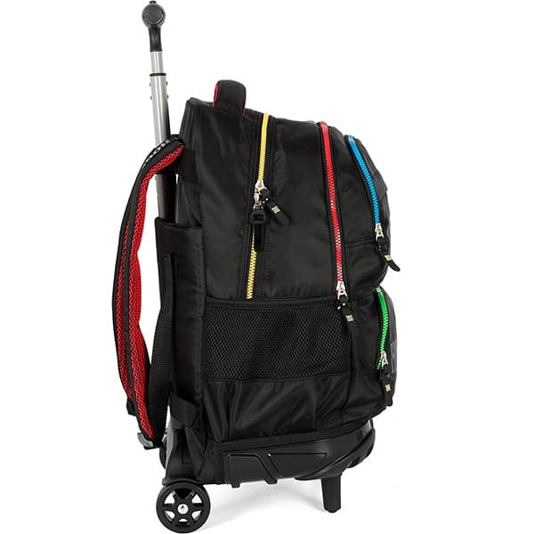 Mochila escolar em poliéster com rodas Harry Potter, Hogwarts, Preta, MC49762HP0, Luxcel - PT 1 UN
