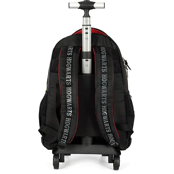 Mochila escolar em poliéster com rodas Harry Potter, Hogwarts, Preta, MC49762HP0, Luxcel - PT 1 UN