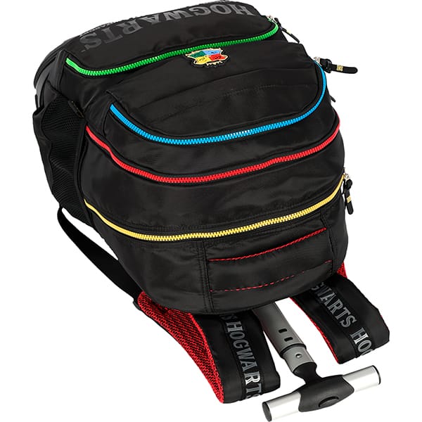 Mochila escolar em poliéster com rodas Harry Potter, Hogwarts, Preta, MC49762HP0, Luxcel - PT 1 UN