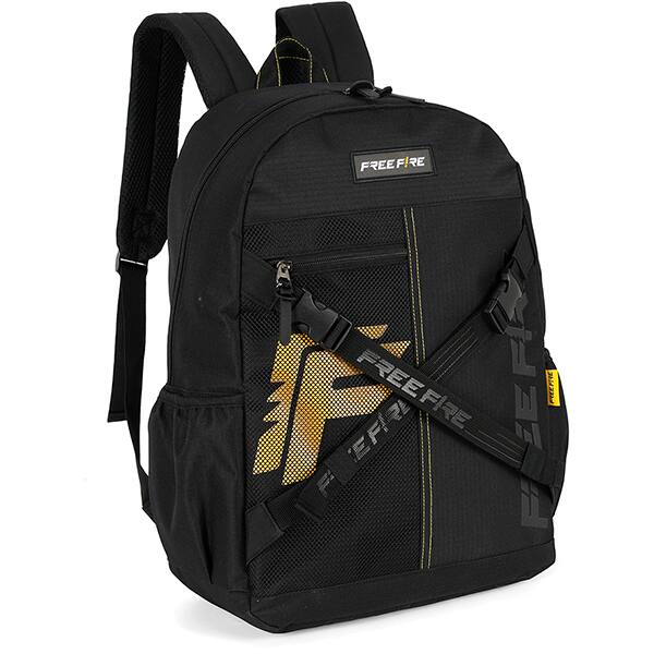 Mochila escolar poliéster, Free Fire, Preto luxcel PT 1 UN Mochila escolar poliéster, Free Fire, Preto luxcel PT 1 UN