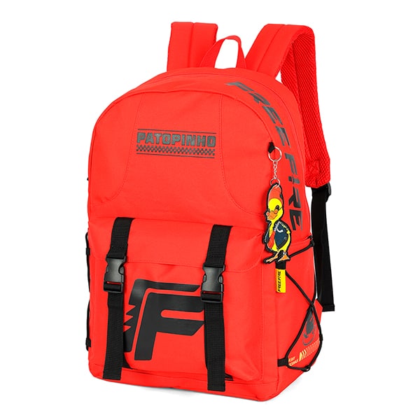 Mochila escolar poliéster, Free Fire, Vermelho, MS49782FF0, Luxcel PT 1 UN Mochila escolar poliéster, Free Fire, Vermelho, MS49782FF0, Luxcel PT 1 UN
