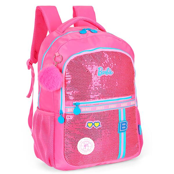 Mochila escolar em poliéster, Barbie, Rosa, MS49931BB0, Luxcel - PT 1 UN