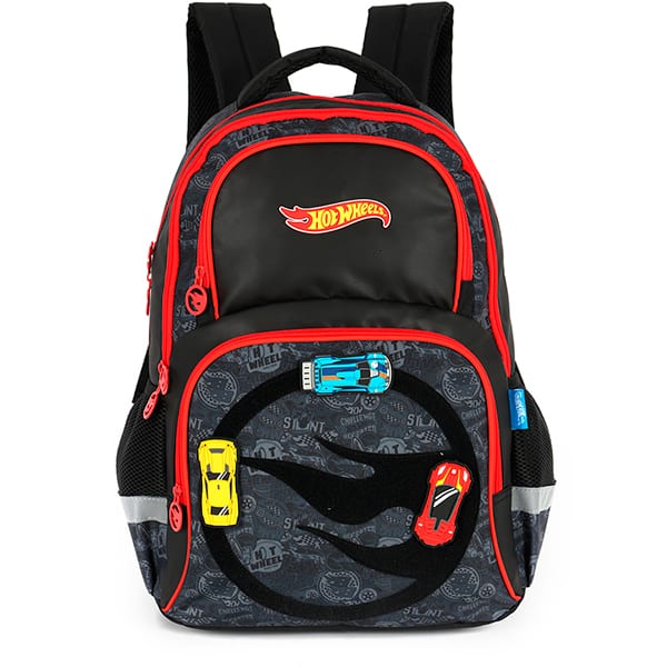 Mochila escolar em poliéster Hot Wheels, Preto, Luxcel - PT 1 UN