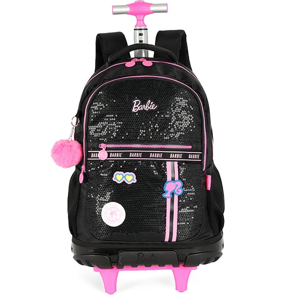 Mochila escolar com rodas, Barbie Preto, MC49932BB0, Luxcel - PT 1 UN Mochila escolar com rodas, Barbie Preto, MC49932BB0, Luxcel - PT 1 UN