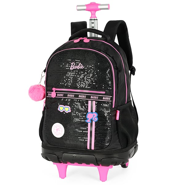 Mochila escolar com rodas, Barbie Preto, MC49932BB0, Luxcel - PT 1 UN Mochila escolar com rodas, Barbie Preto, MC49932BB0, Luxcel - PT 1 UN