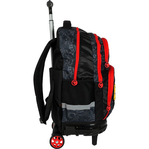 Mochila escolar com rodas, Hot Wheels Preto, MC49982HW0, Luxcel - PT 1 UN Mochila escolar com rodas, Hot Wheels Preto, MC49982HW0, Luxcel - PT 1 UN