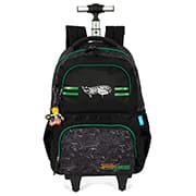 Mochila escolar em poliéster com rodas Hot Wheels Skate, Preta com verde, MC50002HW0, Luxcel - PT 1 UN