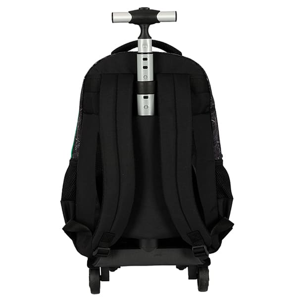 Mochila escolar em poliéster com rodas Hot Wheels Skate, Preta com verde, MC50002HW0, Luxcel - PT 1 UN