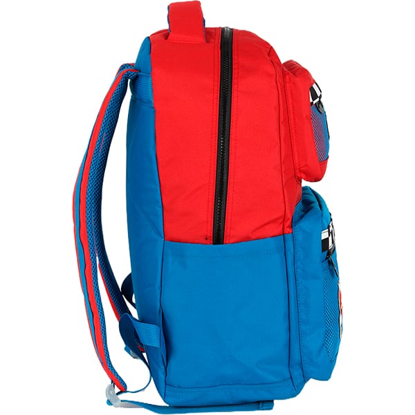 Mochila escolar em poliéster Mario Bros, Azul com vermelho, Luxcel - PT 1 UN