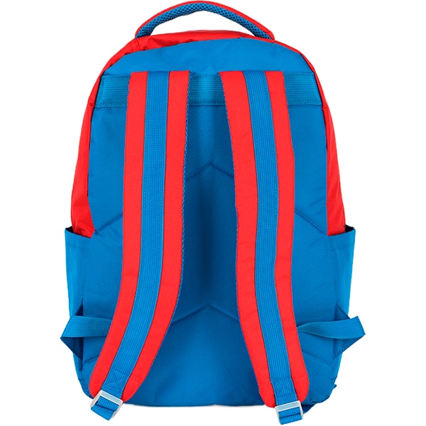 Mochila escolar em poliéster Mario Bros, Azul com vermelho, Luxcel - PT 1 UN