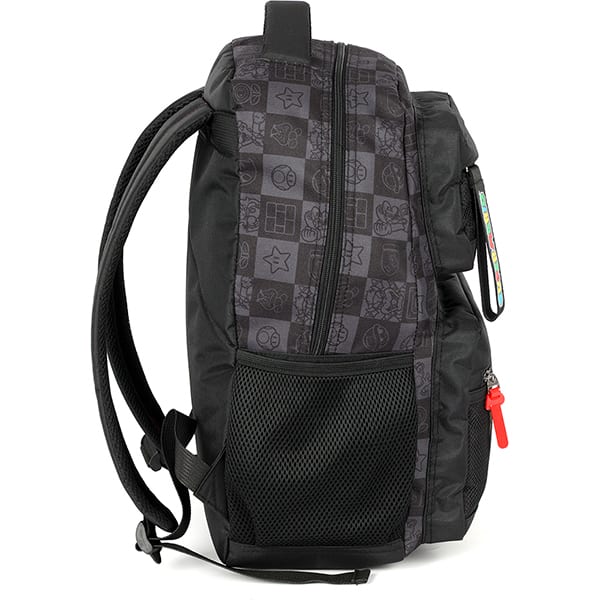 Mochila escolar em poliéster Super Mario Bros, Preto, MS49891MO, Luxcel - PT 1 UN