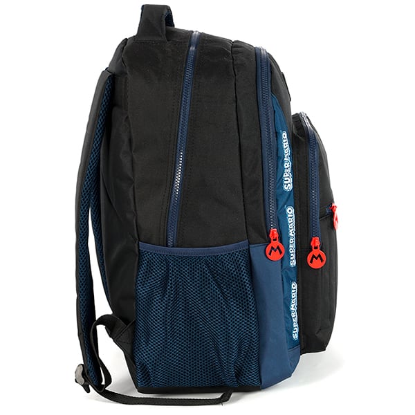 Mochila escolar em poliéster Super Mario Bros, Preto, Luxcel - PT 1 UN