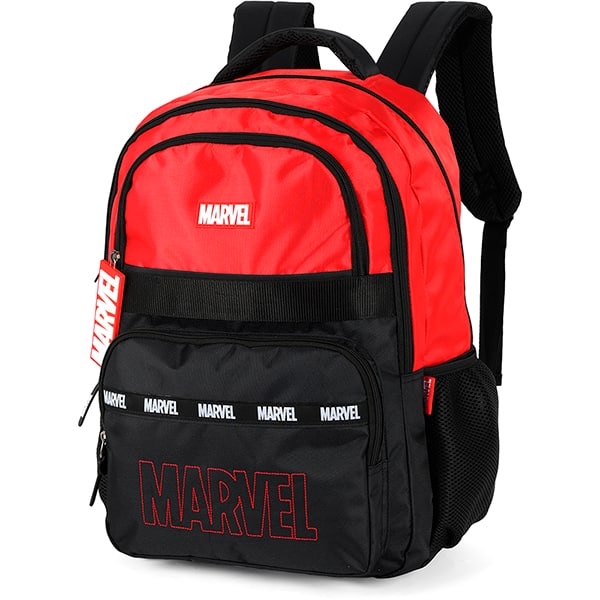 Mochila escolar em poliéster Marvel, Vermelho com preto, MS50031AG0, Luxcel - PT 1 UN