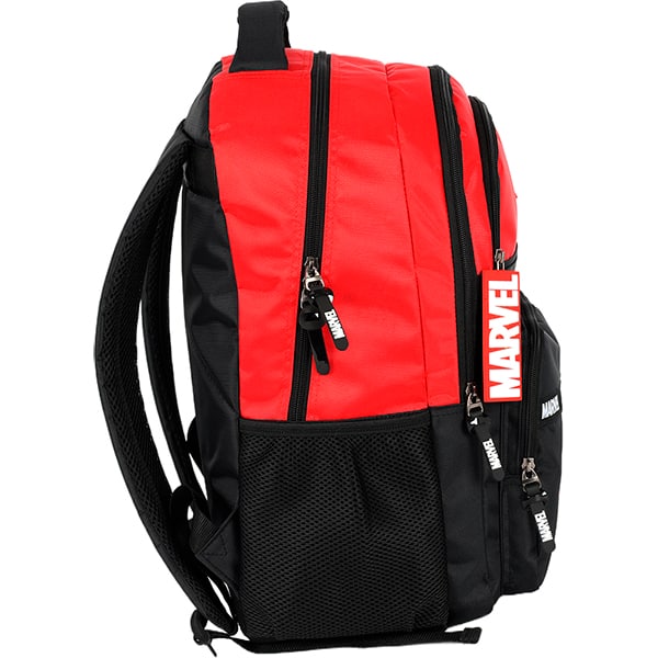 Mochila escolar em poliéster Marvel, Vermelho com preto, MS50031AG0, Luxcel - PT 1 UN