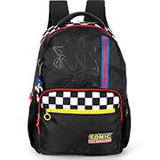 Mochila escolar em poliéster, Sonic, Preto com Xadrez, MS49821SO0, Luxcel - PT 1 UN Mochila escolar em poliéster, Sonic, Preto com Xadrez, MS49821SO0, Luxcel - PT 1 UN
