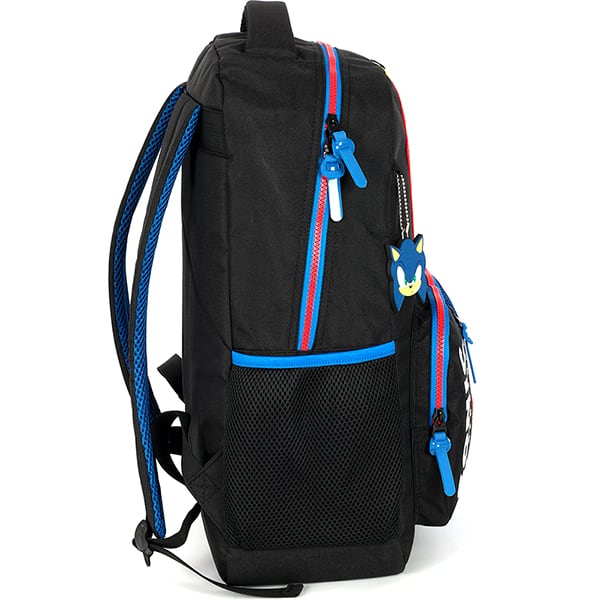 Mochila escolar em poliéster, Sonic, Preto com Azul, MS49871SO0, Luxcel - PT 1 UN Mochila escolar em poliéster, Sonic, Preto com Azul, MS49871SO0, Luxcel - PT 1 UN