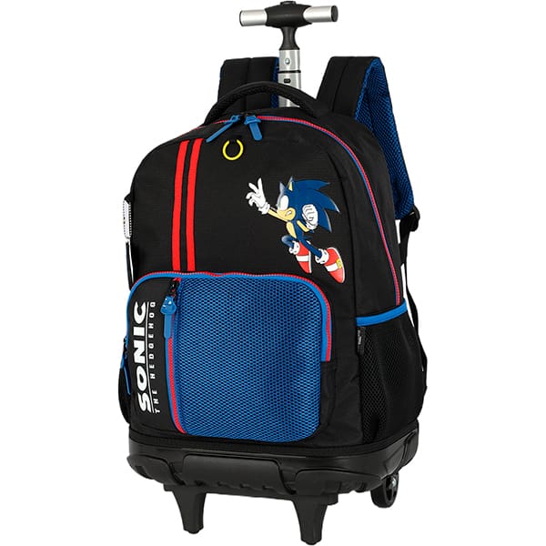 Mochila escolar com rodas, Sonic, Preto com Azul, MC49872SO0, Luxcel - PT 1 UN Mochila escolar com rodas, Sonic, Preto com Azul, MC49872SO0, Luxcel - PT 1 UN