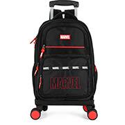 Mochila escolar em poliéster com rodas Marvel, Preta, MC50032AG0, Luxcel - PT 1 UN