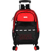 Mochila escolar em poliéster com rodas Marvel, Vermelho com preto, MC50032AG0, Luxcel - PT 1 UN