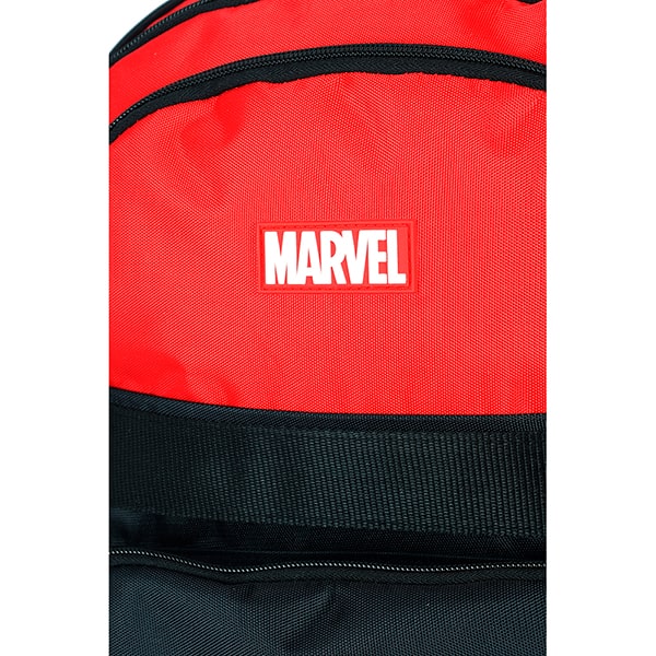 Mochila escolar em poliéster com rodas Marvel, Vermelho com preto, MC50032AG0, Luxcel - PT 1 UN