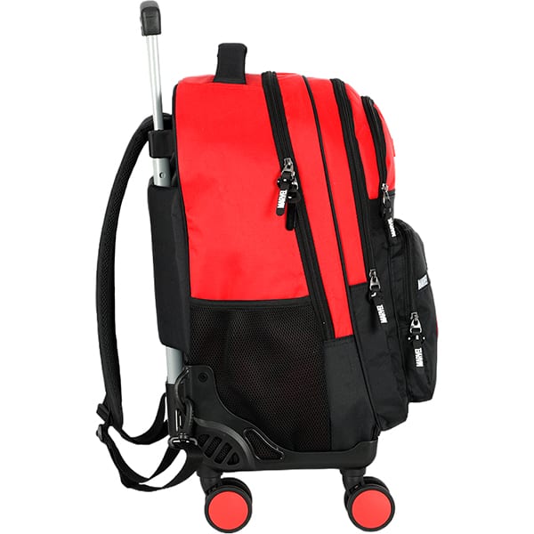 Mochila escolar em poliéster com rodas Marvel, Vermelho com preto, MC50032AG0, Luxcel - PT 1 UN