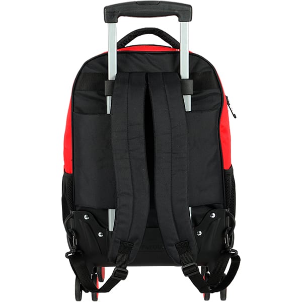 Mochila escolar em poliéster com rodas Marvel, Vermelho com preto, MC50032AG0, Luxcel - PT 1 UN