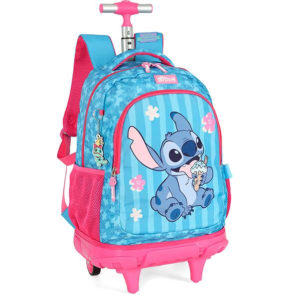 Mochila escolar com rodas, Stitch, Azul com rosa, MC50102SC0310U, Luxcel - PT 1 UN Mochila escolar com rodas, Stitch, Azul com rosa, MC50102SC0310U, Luxcel - PT 1 UN
