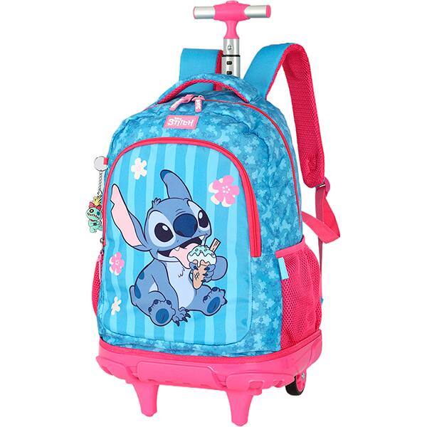 Mochila escolar com rodas, Stitch, Azul com rosa, MC50102SC0310U, Luxcel - PT 1 UN Mochila escolar com rodas, Stitch, Azul com rosa, MC50102SC0310U, Luxcel - PT 1 UN