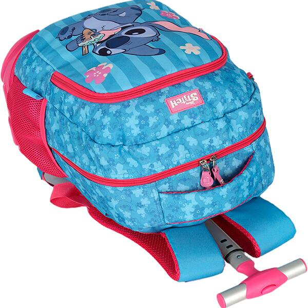 Mochila escolar com rodas, Stitch, Azul com rosa, MC50102SC0310U, Luxcel - PT 1 UN Mochila escolar com rodas, Stitch, Azul com rosa, MC50102SC0310U, Luxcel - PT 1 UN