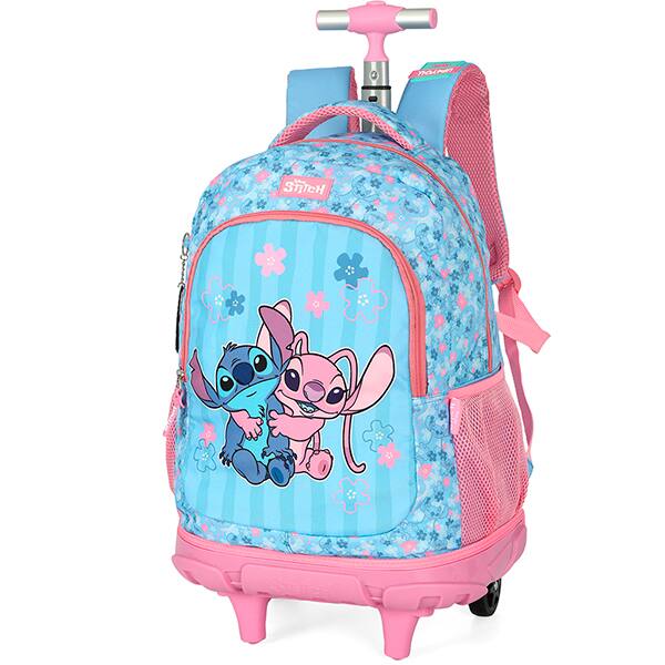 Mochila escolar com rodas, Stitch, Azul com rosa, MC50102SC0300U, Luxcel - PT 1 UN Mochila escolar com rodas, Stitch, Azul com rosa, MC50102SC0300U, Luxcel - PT 1 UN