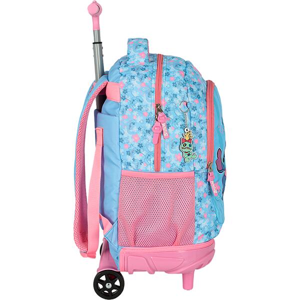 Mochila escolar com rodas, Stitch, Azul com rosa, MC50102SC0300U, Luxcel - PT 1 UN Mochila escolar com rodas, Stitch, Azul com rosa, MC50102SC0300U, Luxcel - PT 1 UN