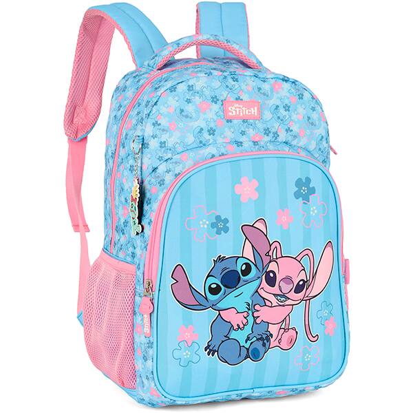 Mochila escolar em poliéster, Stitch. Azul com rosa, MS50101SC0300U, Luxcel - PT 1 UN Mochila escolar em poliéster, Stitch. Azul com rosa, MS50101SC0300U, Luxcel - PT 1 UN