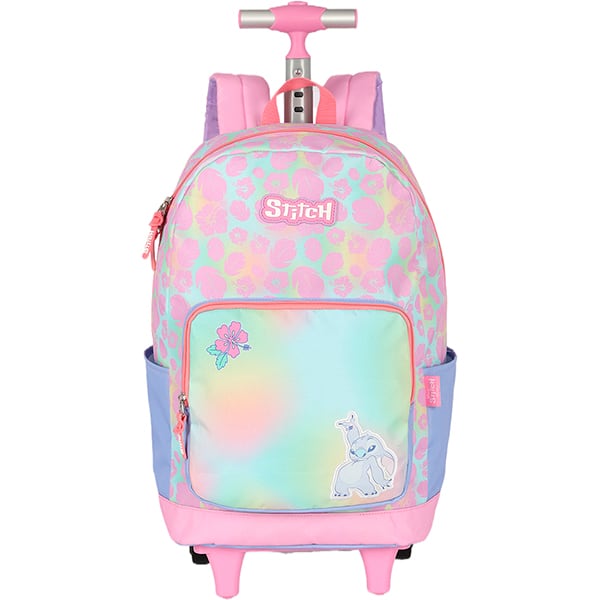 Mochila escolar com rodas, Stitch, Rosa, MC50092SC0300U, Luxcel - PT 1 UN