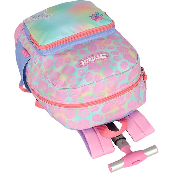 Mochila escolar com rodas, Stitch, Rosa, MC50092SC0300U, Luxcel - PT 1 UN