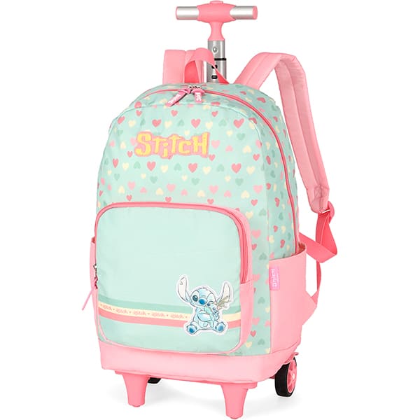 Mochila escolar com rodas, Stitch, Verde e Rosa, MC50092SC0100U, Luxcel - PT 1 UN Mochila escolar com rodas, Stitch, Verde e Rosa, MC50092SC0100U, Luxcel - PT 1 UN