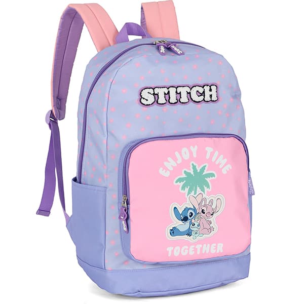 Mochila escolar em poliéster, Stitch Enjoy, Lilás, MS50091SC2800U, Luxcel - PT 1 UN Mochila escolar em poliéster, Stitch Enjoy, Lilás, MS50091SC2800U, Luxcel - PT 1 UN
