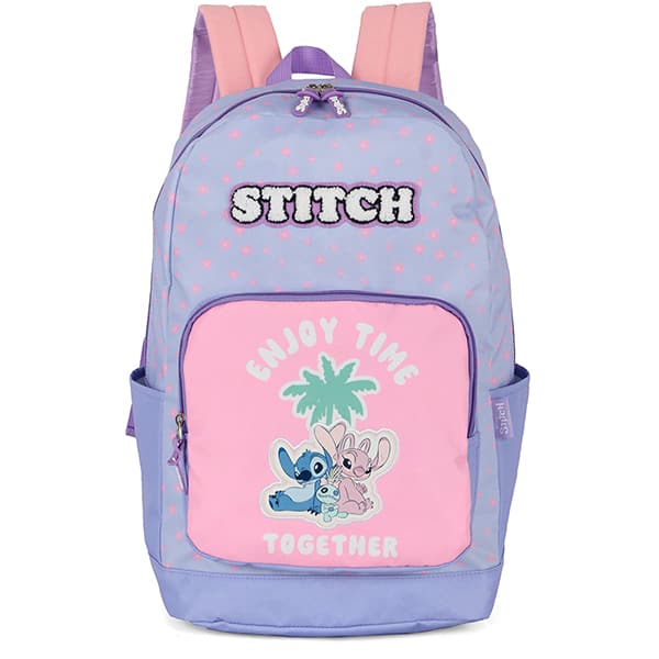 Mochila escolar em poliéster, Stitch Enjoy, Lilás, MS50091SC2800U, Luxcel - PT 1 UN Mochila escolar em poliéster, Stitch Enjoy, Lilás, MS50091SC2800U, Luxcel - PT 1 UN