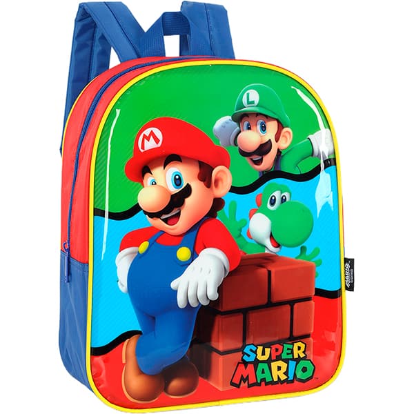 Mochila escolar em poliéster, Mario Bros, IS42677MO0, Luxcel - PT 1 UN Mochila escolar em poliéster, Mario Bros, IS42677MO0, Luxcel - PT 1 UN