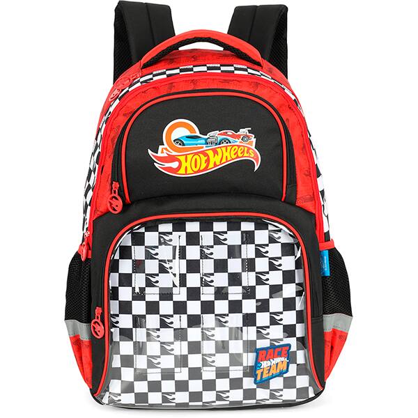 Mochila escolar em poliéster, Hot Wheels, MS49981HW0, Luxcel - PT 1 UN