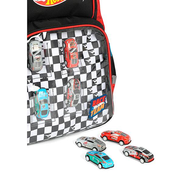 Mochila escolar em poliéster, Hot Wheels, MS49981HW0, Luxcel - PT 1 UN