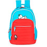 Mochila escolar em poliéster, Snoopy, Azul e Vermelho, MS49724SN0, Luxcel - PT 1 UN