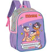 Mochila escolar em poliéster Turma da Mônica, Roxo, Luxcel - PT 1 UN
