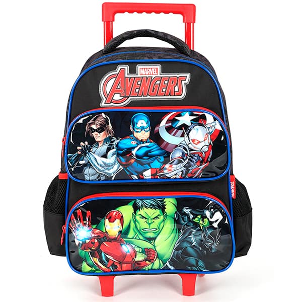 Mochila escolar com rodas Avengers, Preto, IC42352AG0, Luxcel - PT 1 UN Mochila escolar com rodas Avengers, Preto, IC42352AG0, Luxcel - PT 1 UN