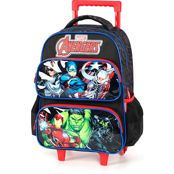 Mochila escolar com rodas Avengers, Preto, IC42352AG0, Luxcel - PT 1 UN Mochila escolar com rodas Avengers, Preto, IC42352AG0, Luxcel - PT 1 UN