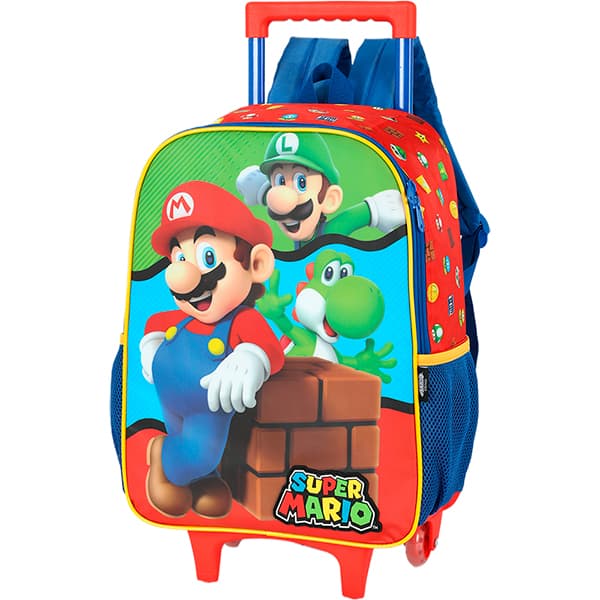 Mochila escolar com rodas, Mario Bros, Vermelho, IC42532MO0, Luxcel - PT 1 UN Mochila escolar com rodas, Mario Bros, Vermelho, IC42532MO0, Luxcel - PT 1 UN